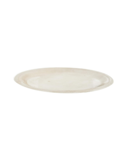 Handmade Multi-Utility Round Shape Plate: White Marble Elegance